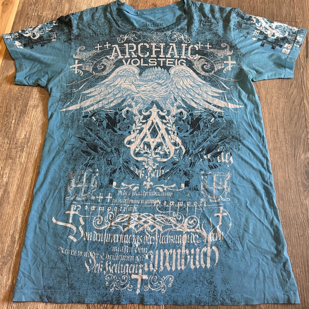 Affliction Blue Graphic Men's Shirt